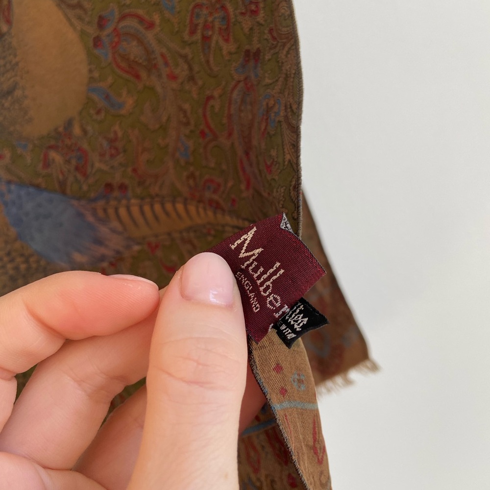 Mulberry Paisley Silk Scarf - Picture 5 of 11